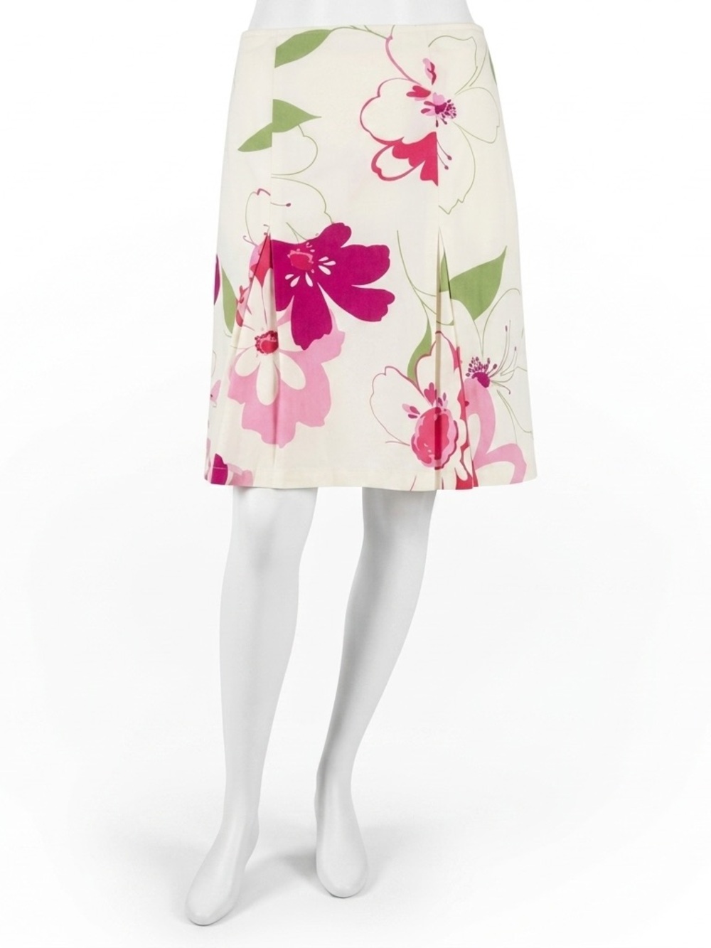Vintage Heart Soul Y2K Floral A-Line Skirt Pink Green White Knee Length Size 4